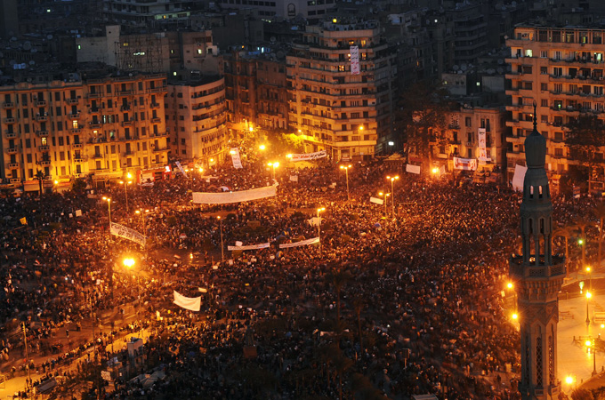 протестующие на площади Тахрир