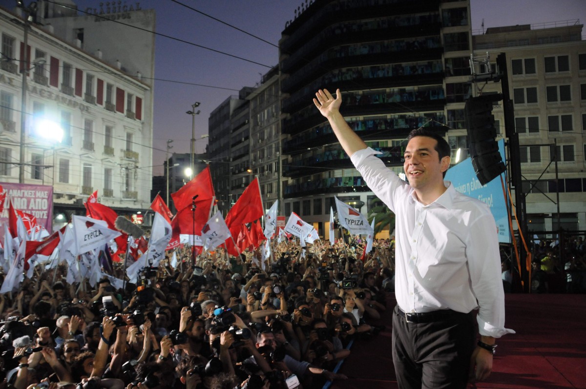 Лидер партии СИРИЗА Алексис Ципрас на митинге. © Yurleis Infante