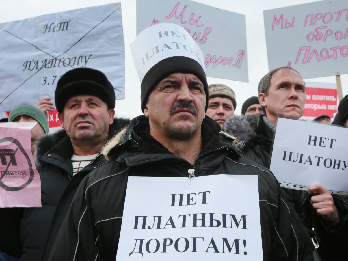 Дальнобойщики на акции протеста. © openrussia.org